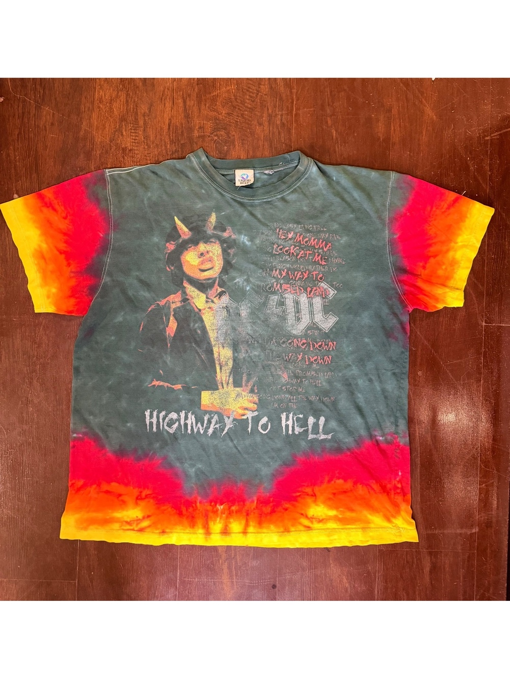 Liquid Blue AC/DC Highway To Hell Tie Dye Band Tee USA Rock Shirt Mens XL